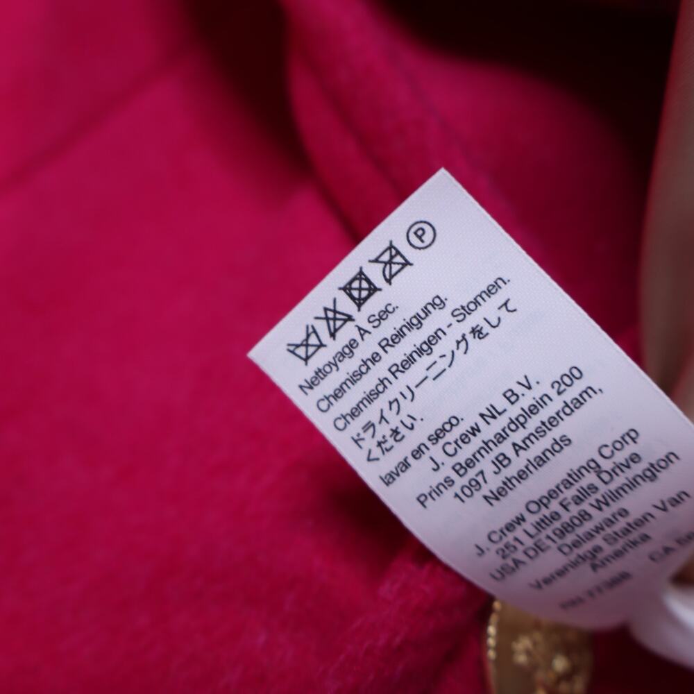 J. CREW Warwick Top Coat NWT Pink Italian Wool Blend Stadium Cloth Women's 00 - Picture 10 of 10